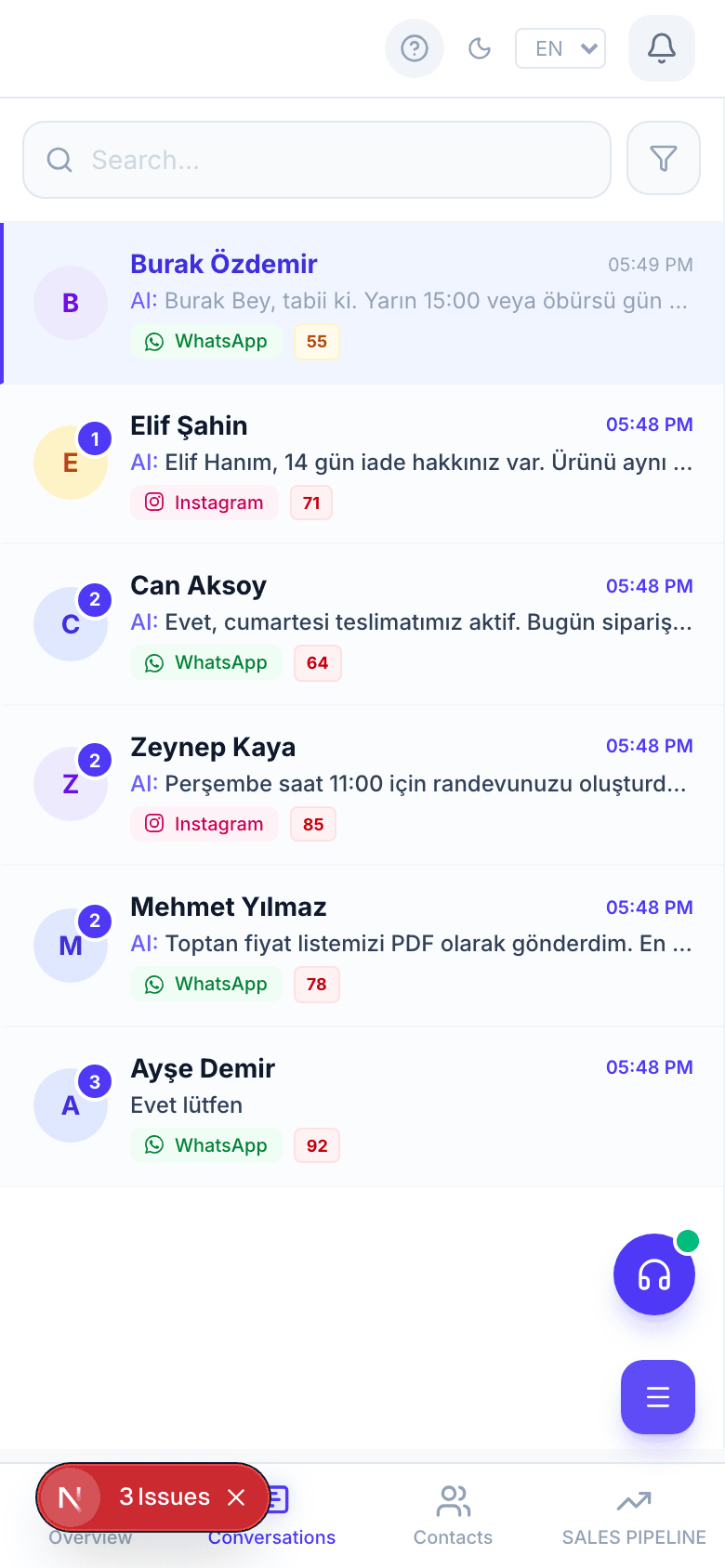 intusell mobil gelen kutusu