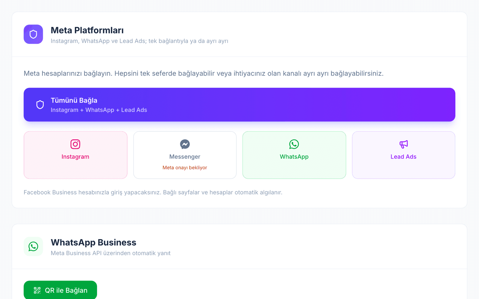 Meta Platformları kartı