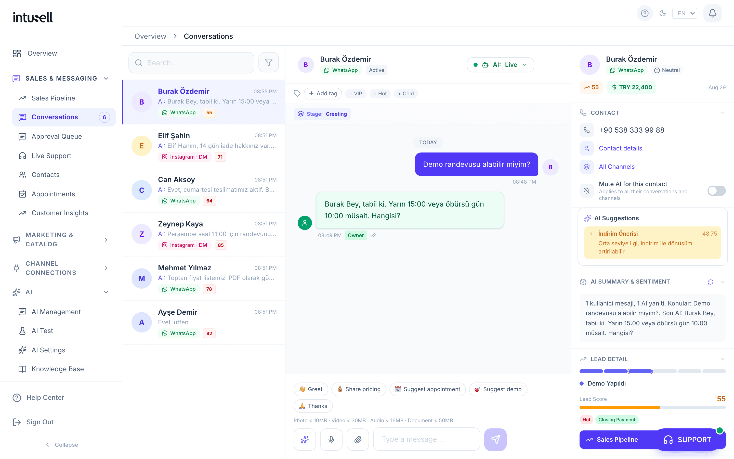 inTusell — Çok Kanallı Gelen Kutusu